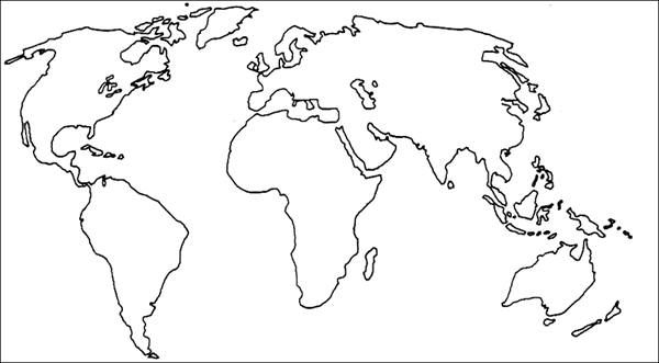 World+map+black+and+white